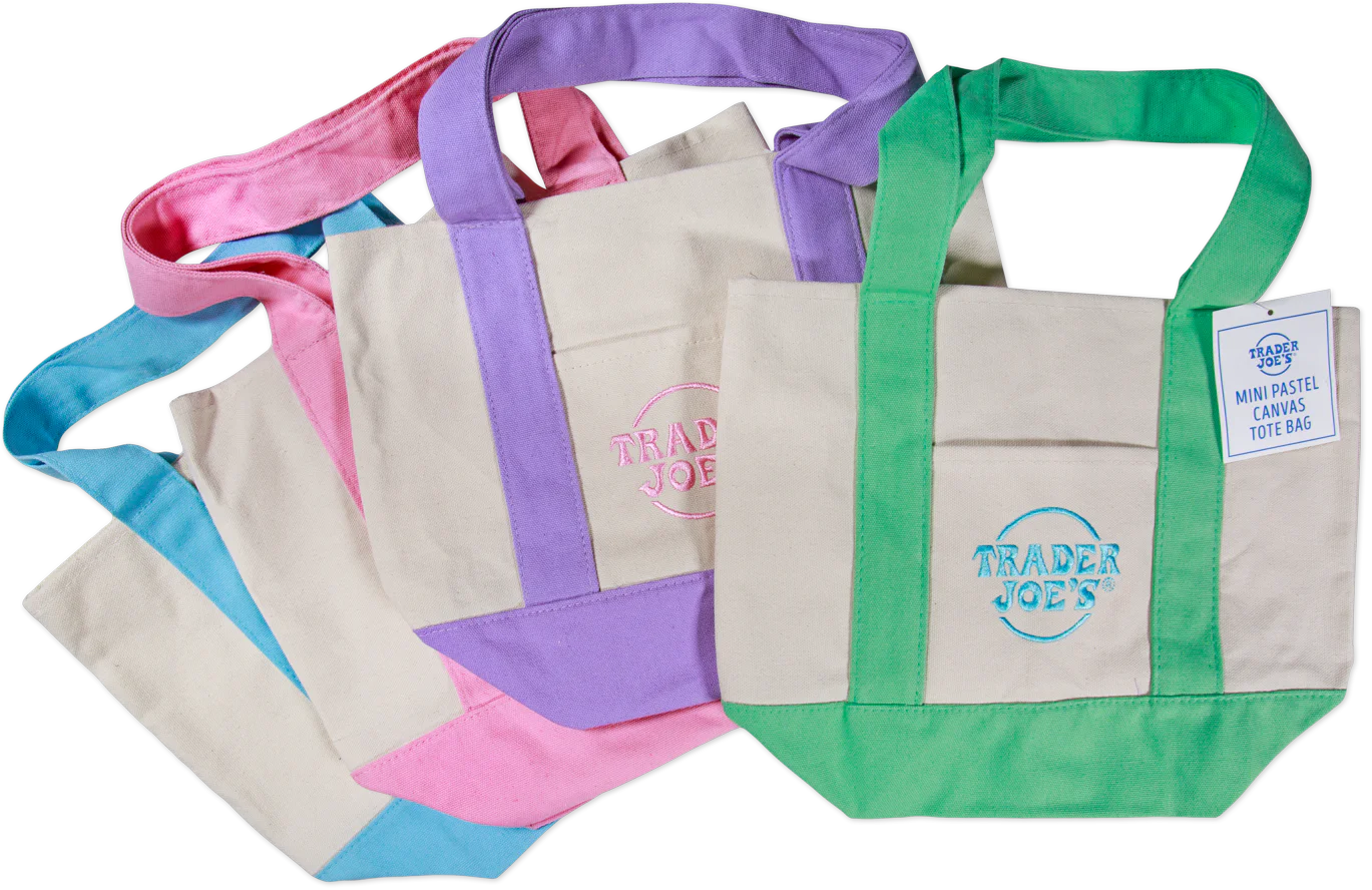 Trader Joe's Pastel Mini Canvas Tote Bag