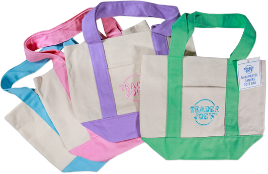 Trader Joe's Pastel Mini Canvas Tote Bag