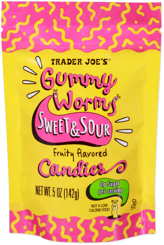 Trader Joe's Sweet & Sour Gummy Worms Candies, 142g