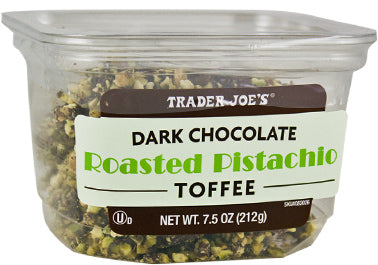 Trader Joe's Dark Chocolate Roasted Pistachio Toffee, 212g