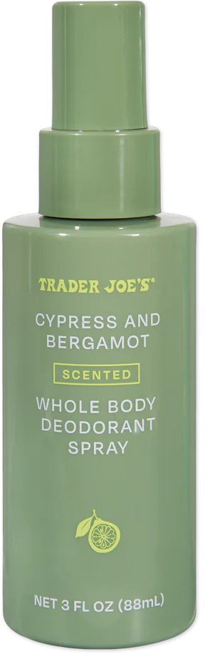 Trader Joe's Cypress and Bergamot Scented Whole Body Deodorant Spray, 88mL