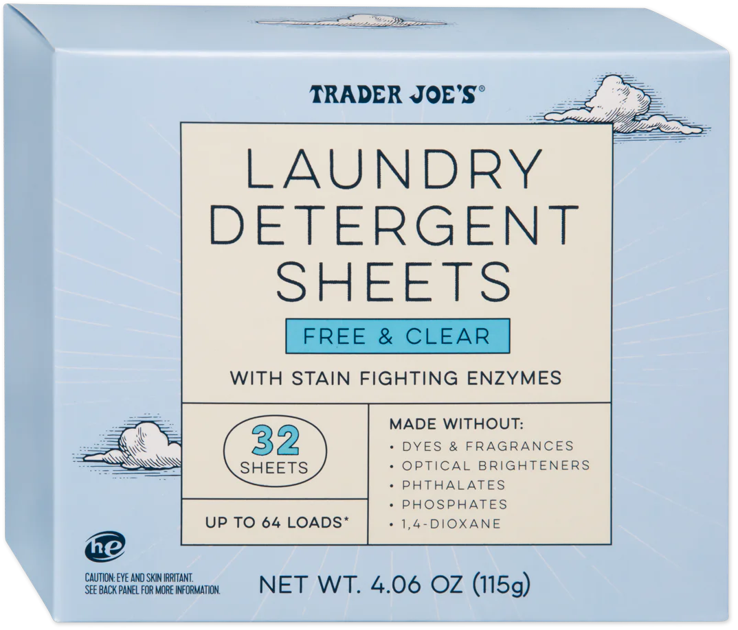 Trader Joe's Laundry Detergent Sheets Free & Clear, 115g