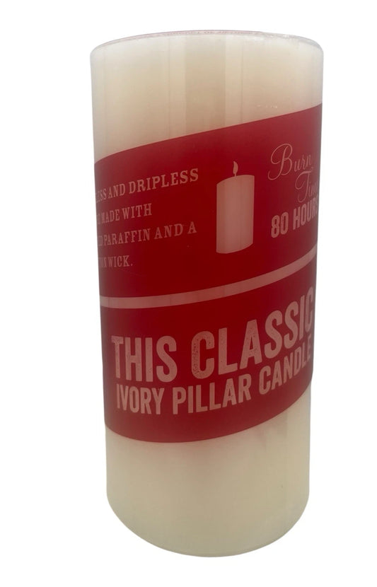 Trader Joe's Ivory Pillar Candle, 15cm x 8cm