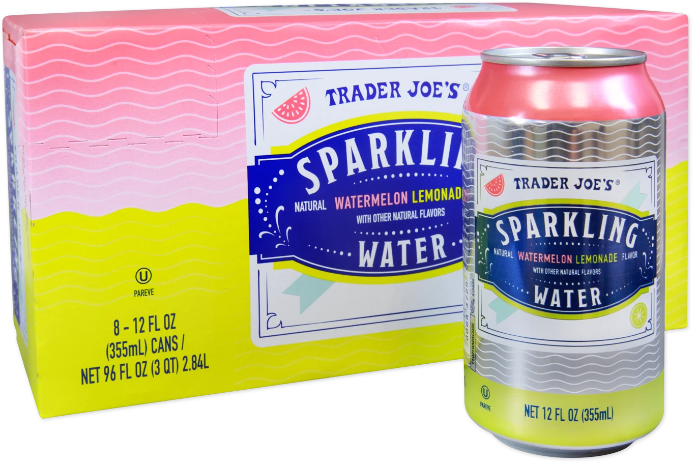 Trader Joe's Sparkling Water, Watermelon Lemonade, 2.84L