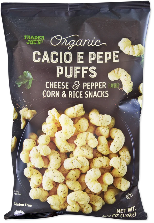 Trader Joe's Organic Cacio e Pepe Puffs, 139g
