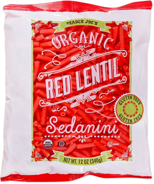 Trader Joe's Organic Red Lentil Sedanini, 340g