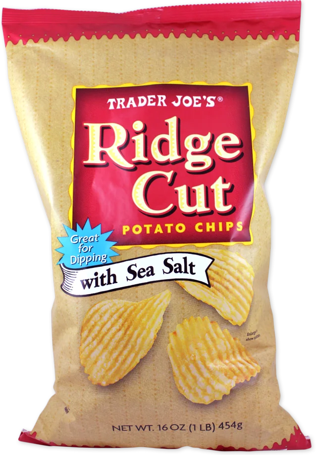 Chips de pommes de terre Ridge Cut de Trader Joe's avec sel de mer, 454 g 
