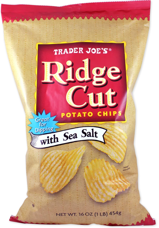 Chips de pommes de terre Ridge Cut de Trader Joe's avec sel de mer, 454 g 