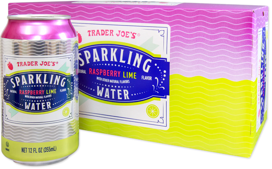 Eau pétillante Trader Joe's, framboise et citron vert, 2,84 L 