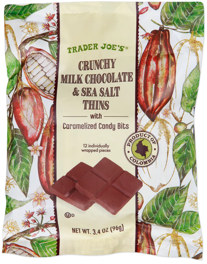 Trader Joe's Crunchy Milk Chocolate & Sea Salt Thins, 96g