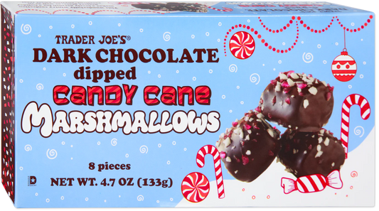 Trader Joe's Dark Chocolate Dipped Candy Cane Marshmallows, 133g