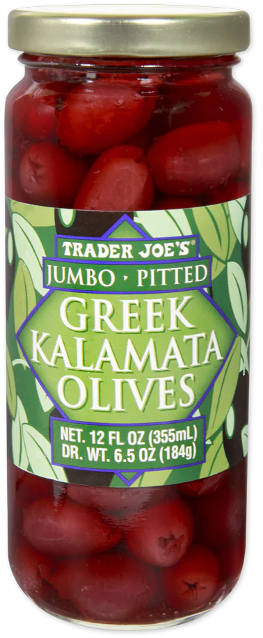 Olives Kalamata grecques dénoyautées géantes de Trader Joe's, 355 ml