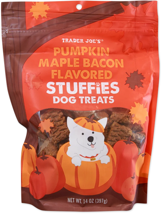 Trader Joe's Pumpkin Maple Bacon Stuffies Dog Treats, 397g