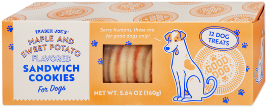 Trader Joe's Maple and Sweet Potato Flavoured Sandwich Cookies for Dogs, 160g