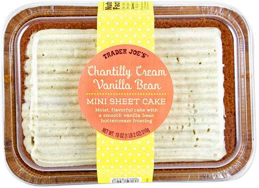 Trader Joe's Chantilly Cream Vanilla Bean Mini Sheet Cake, 510g