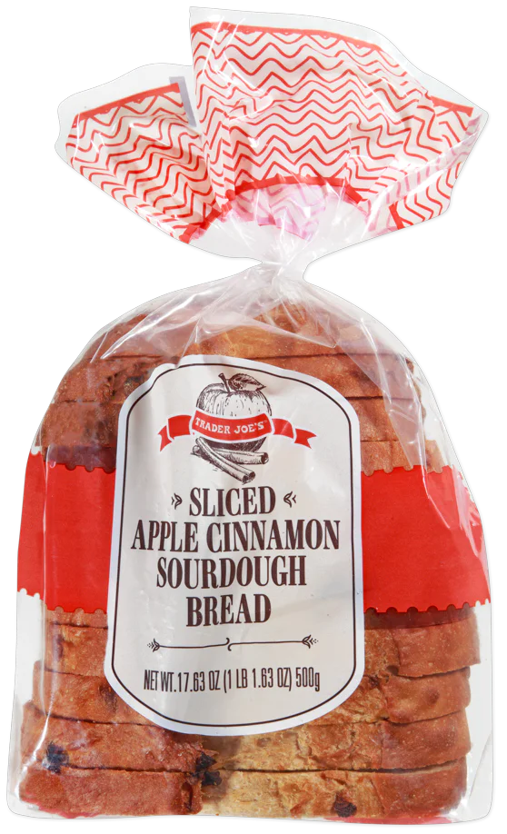 Trader Joe's Sliced Apple Cinnamon Sourdough Bread, 500g