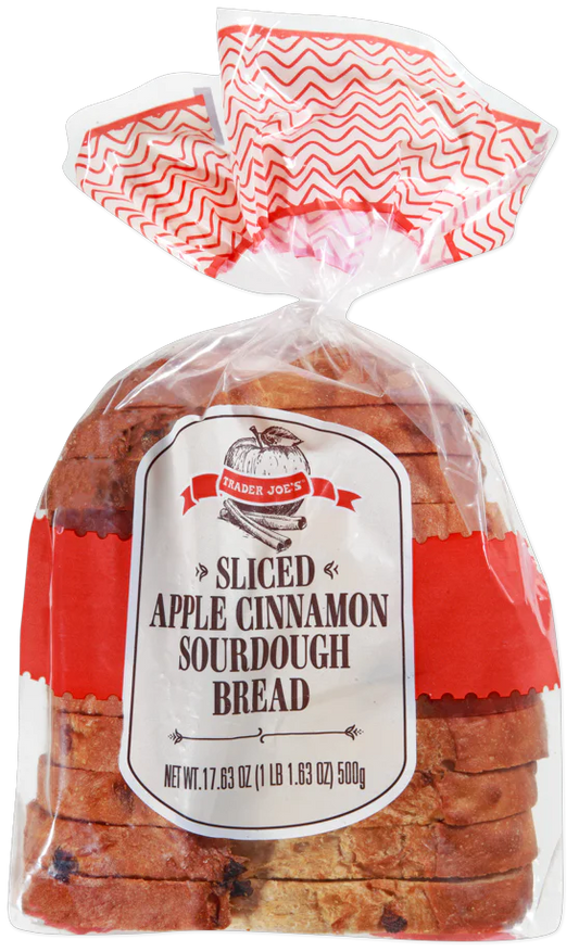 Trader Joe's Sliced Apple Cinnamon Sourdough Bread, 500g