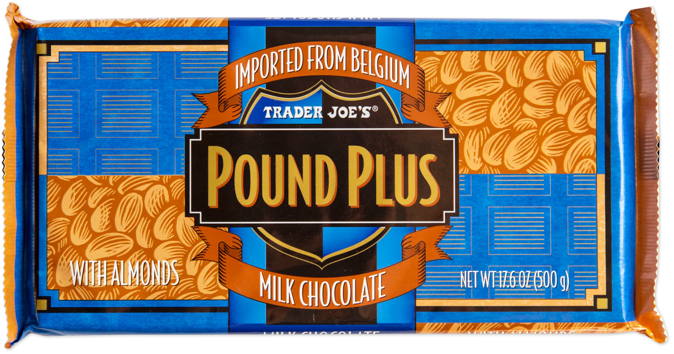 Barre de chocolat au lait Pound Plus avec amandes de Trader Joe's, 500 g