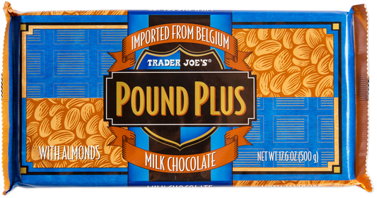 Barre de chocolat au lait Pound Plus avec amandes de Trader Joe's, 500 g