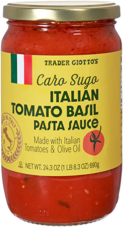 Trader Joe's Caro Sugo Sauce pour pâtes italienne aux tomates et au basilic, 690 g