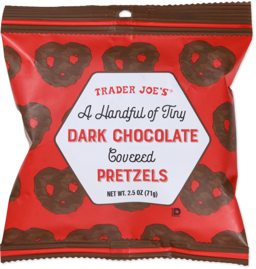 Trader Joe's A Handful of Tiny Dark Chocolate Covered Pretzels, 71g