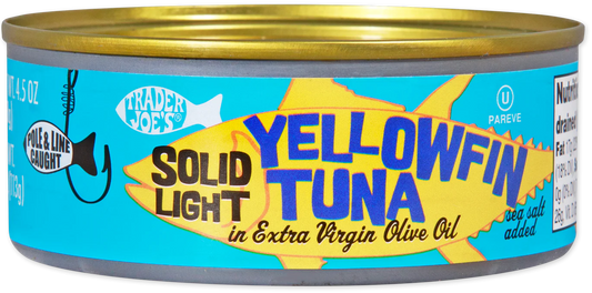 Trader Joe's Solid Light Yellowfin Tuna in Extra Virgin Olive Oil, 128g