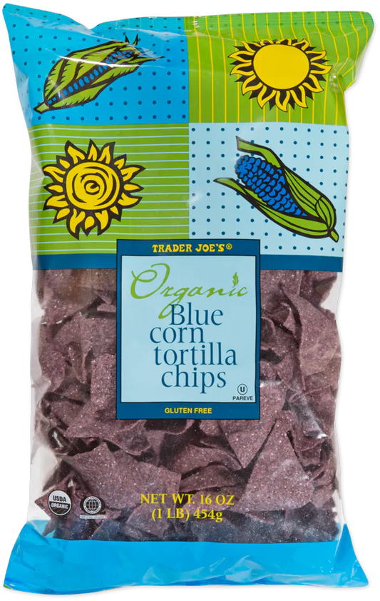 Trader Joe's Organic Blue Corn Tortilla Chips, 454g