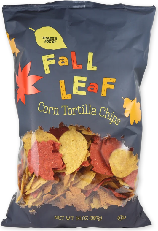 Trader Joe's Fall Leaf Corn Tortilla Chips, 397g