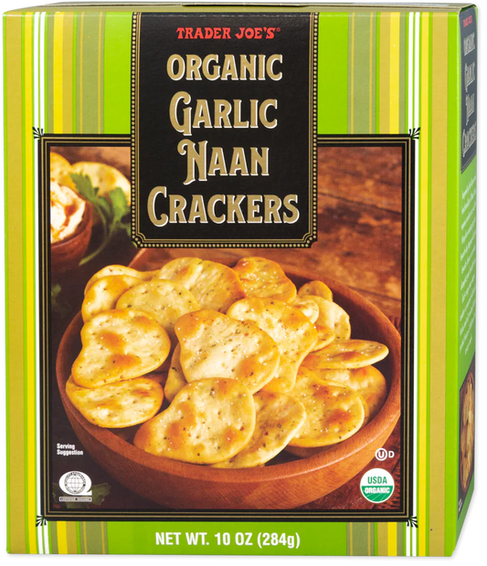 Trader Joe's Organic Garlic Naan Crackers, 284g