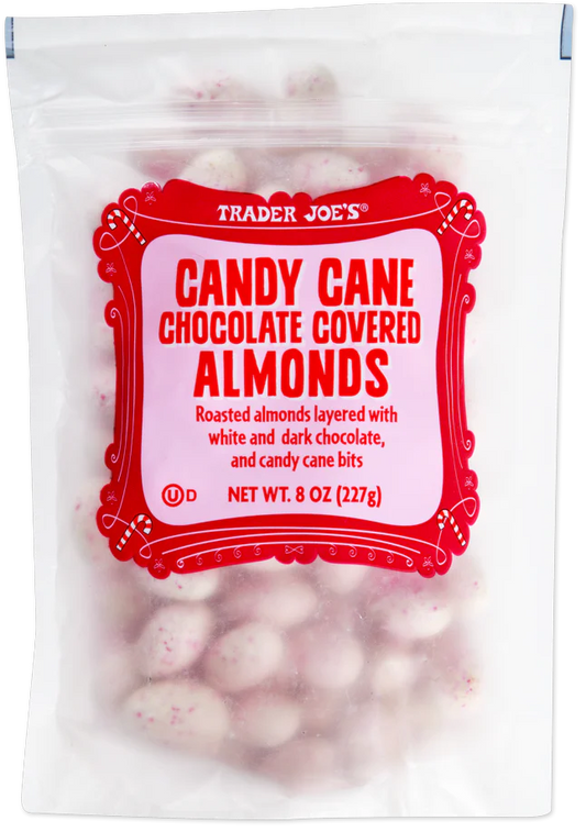 Trader Joe's Candy Cane Chocolate Covered Almonds, 227g