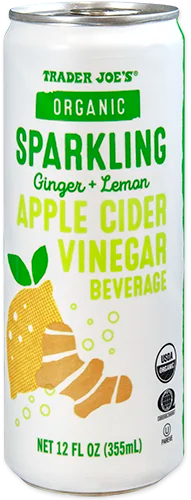 Boisson pétillante au vinaigre de cidre de pomme au gingembre et au citron de Trader Joe's, 355 ml 