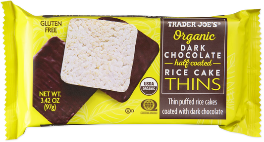 Trader Joe's Organic Dark Chocolate Half-Coated Rice Cake Thins, 97g