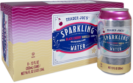Eau pétillante Trader Joe's, cerise noire et vanille, 2,84 L 