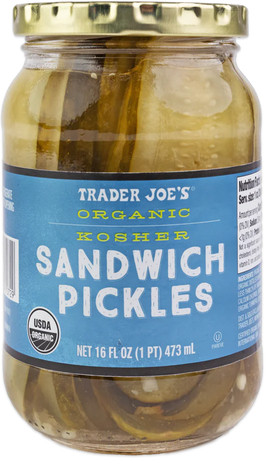 Cornichons à sandwich casher biologiques de Trader Joe's, 473 ml