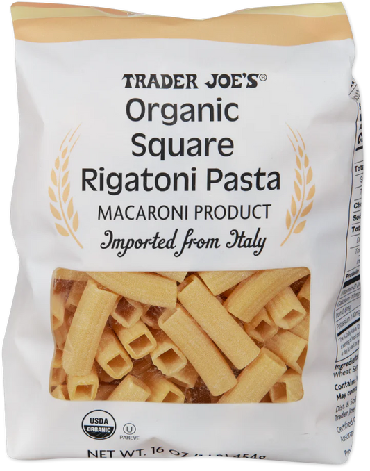 Trader Joe's Organic Square Rigatoni Pasta, 454g