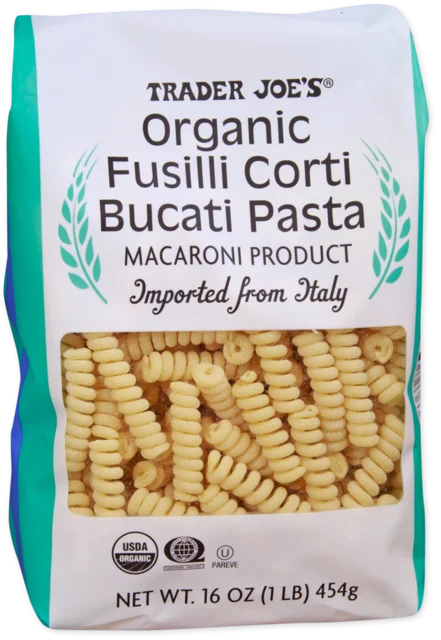 Trader Joe's Organic Fusilli Corti Pasta, 454g